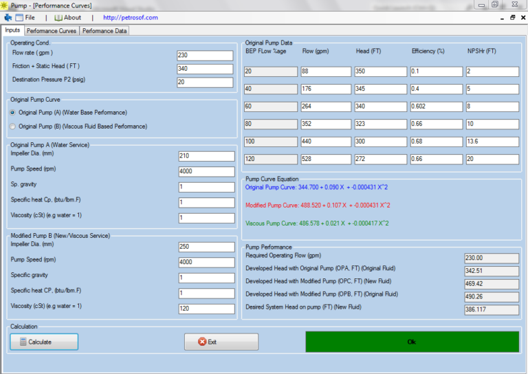 Centrifugal Pump Performance Curves Calculator Petrosof